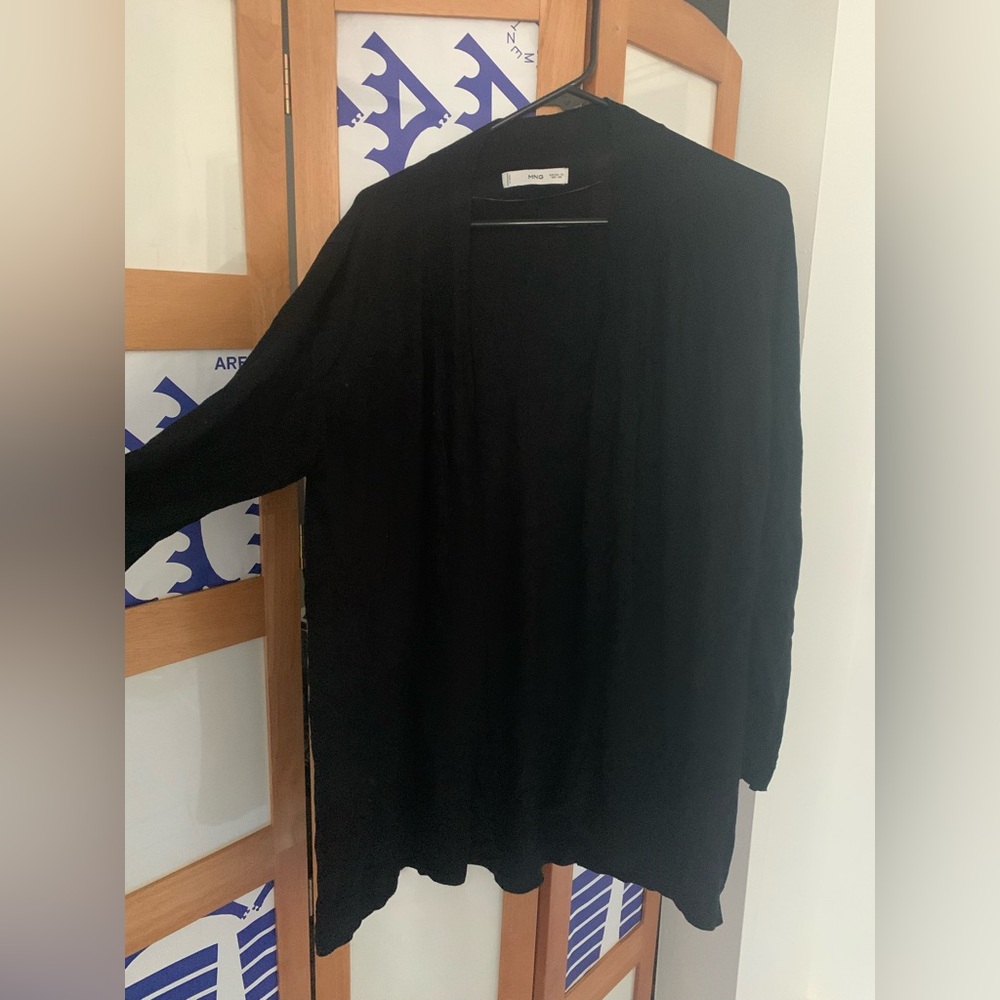 Black Open Front Cardigan